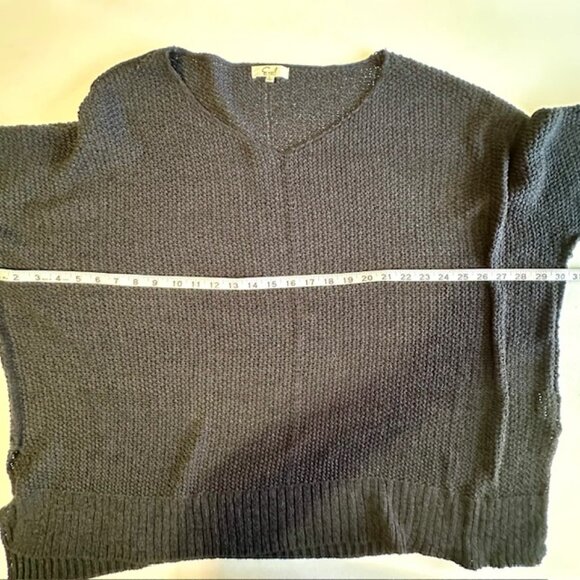 Easel Black Half Sleeve Round Neck Loose Knit Sweater size Large - Picture 5 of 7